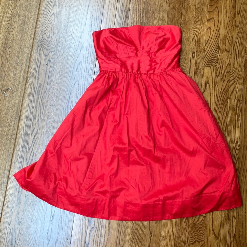 Anthropologie Red Strapless Dress - Picture 2 of 7